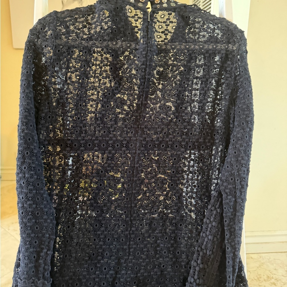 Rebecca Taylor Black Lace Long-Sleeve Blouse - Picture 6 of 6